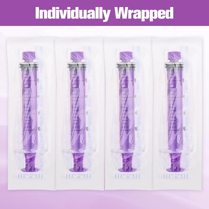 20ml Syringe with Cap, 20cc Plastic Syringes for Liquid, Feeding, Individually Wrapped 10 Pack