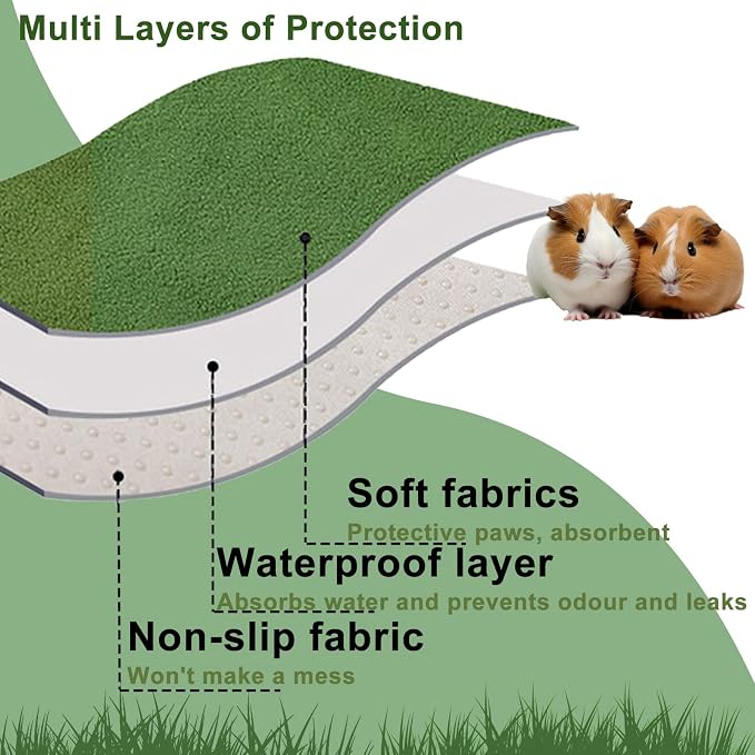 2 Pack Guinea Pig Bedding Fleece Cage Liner C&C 2x3,Guinea Pig Fleece Blanket Cage Liner 42x28