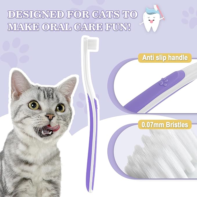 Cat Toothbrush Complete Kitty Dental Care Kit + 6% nHA Pet Dual-Enzymatic Toothpaste