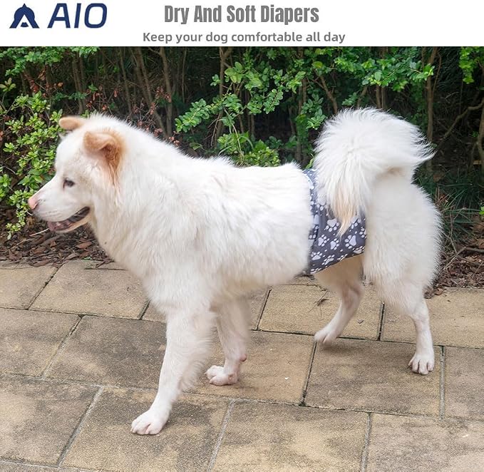 AIO Washable Male Dog Belly Band Pet Diapers Cute Claws Washable Male Puppy Diapers Belly Bands Reusable Dog Diapers Dog Diapers Male S(Rainbow,Cow Pattern,Gray Claws)