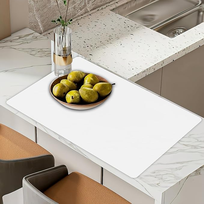 2MM Super Thick Large Silicone Mat, 23.6"x31.5"(80cmx60cm), Non-slip Heat Resistant, Thicken Kitchen Counter Mats, Waterproof Countertop Protector for Craft (Semitransparent)
