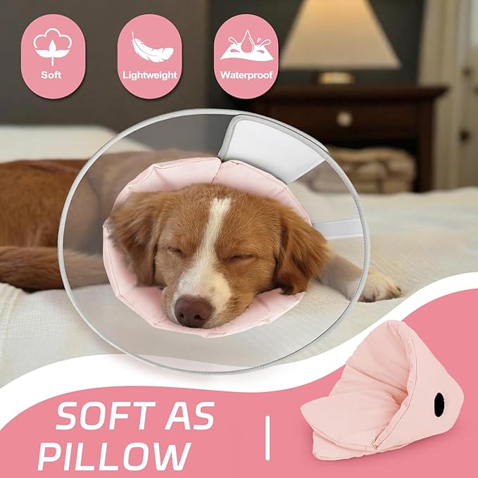 Dog Cone Collar to Stop Licking with Soft Liner, Comfortable Elizabeth Recovery Collar for Large Medium Dogs After Surgery, Pet Neck Head Cone Alternative,XXL
