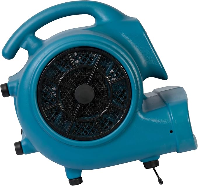 XPOWER X-430TF Pro 1/3 HP 2000 CFM Centrifugal Air Mover, Carpet Dryer, Floor Fan, Blower, Timer, Filter, for Water Damage Restoration, Janitorial, Plumbing, Home Use,Blue