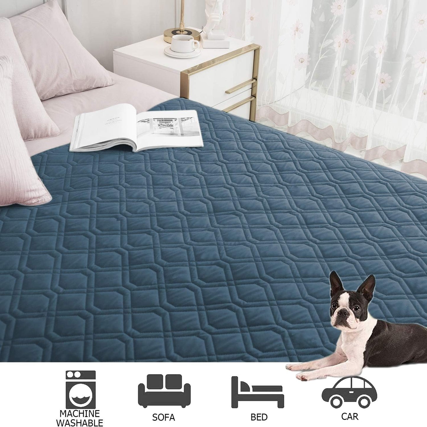 Ameritex Waterproof Blanket Reversible Dog Bed Cover Pet Blanket for Furniture Bed Couch Sofa