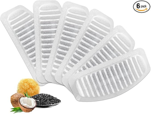 ORSDA Cat Water Fountain Filters, ORSDA Replacement Filters Carbon, Resin Filter ONLY for D30 67oz/2L Automatic Cat Fountain Dog Water Dispenser, 4 Filtration System (6 PCS Filters）