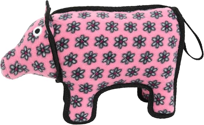 TUFFY® : 2 Pack Medium Pig Dog Toy: Ultra Durable Plush Toy with Multiple Layers & Reinforced Seams, Washable and Floats, Original Construction
