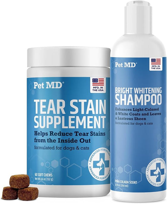 Pet MD Bright Whitening Shampoo & Tear Stain Supplement Chews