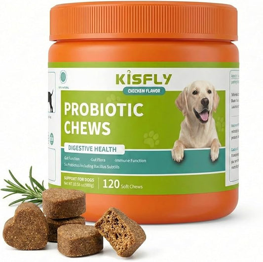Probiotics for Dogs, Soft Chews for Gut & Digestive Health | Helps support dogs with diarrhea, gas, loose stools, and sensitive stomachs, Immune & Allergy Support