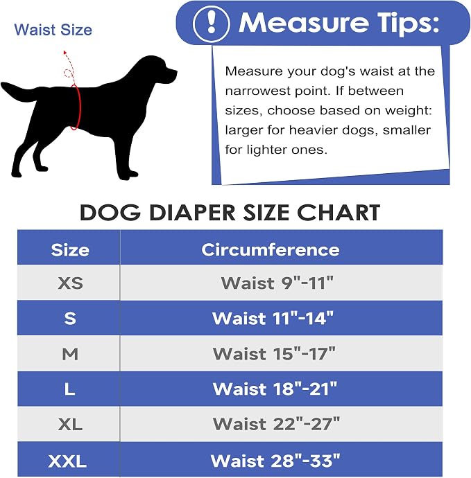 5 Pack Dog Diapers Male Reusable Belly Bands Washable for Large Male Dogs, High Absorbency for Puppy & Doggy, Size XL
