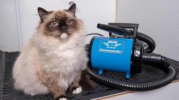 METROVAC - Air Force Commander 2 Speed Model: AFTD-1 - 1.17HP Dog & Cat Hair Blow/Dryer - Air Dryer for Long and Short Hair - Orange