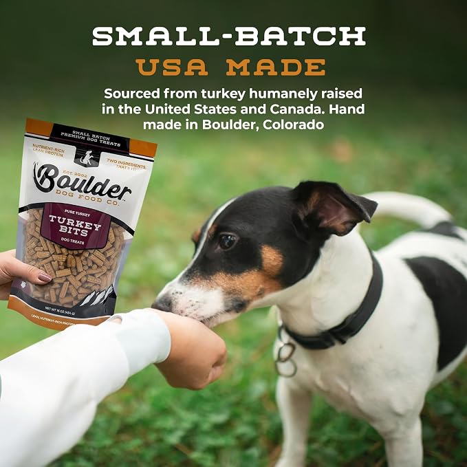 Turkey Bits Grain Free High Protein Dog Treats for Small to Large Breed - Low Calorie for Training - High Value, Human Grade Meat, Healthy Dog Treats for Small, Medium & Large Dogs (8oz)