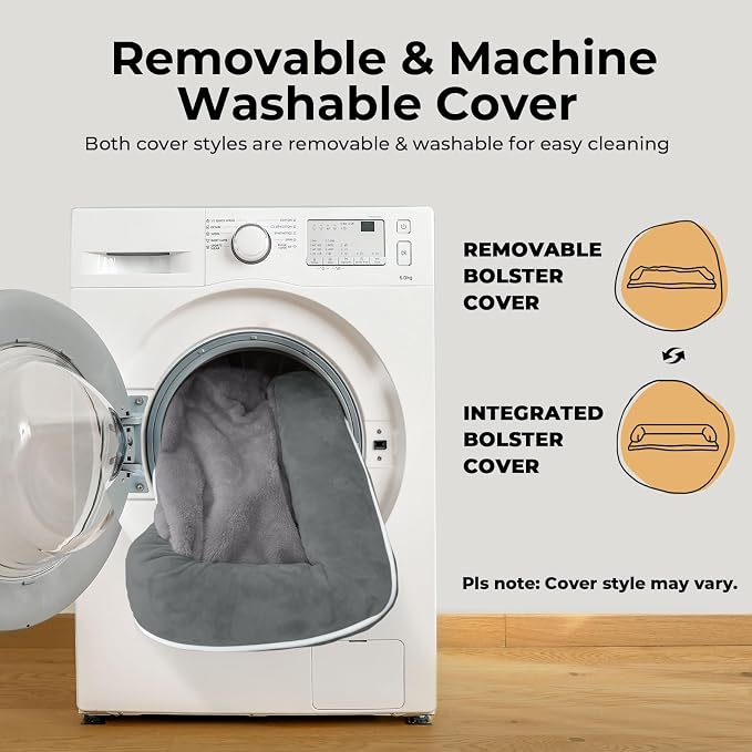 Small Dog Bed Waterproof Orthopedic Dog Beds for Medium Sized Dogs Comfy Pet Cat Bed with Sides, Washable Removable Cover
