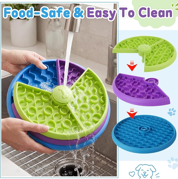2 Pcs Slow Feeder Dog Bowl 3 Levels, Non-Slip Interactive Dog Puzzle Feeder for Small/Medium/Large Dogs, Mental Stimulation Puzzle Toy