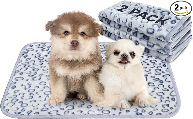 Qeils Reusable Puppy Pads, 2 Pack Washable Pee Pads for Dogs, Waterproof Non Slip Wee Wee pad, Absorbent and Leakproof Training Mats for Potty, Crate, Playpen, Bed, Sofa, 18"x 24"