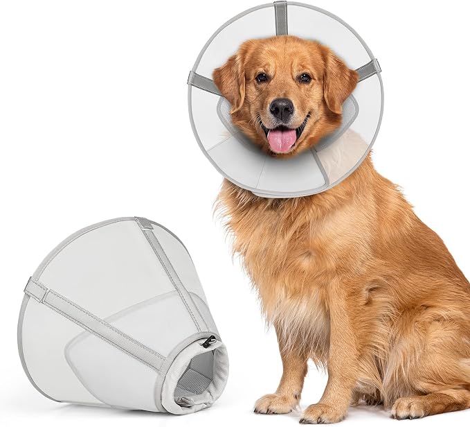 Breathable Mesh Dog Cone Collar for Surgery, Soft Elizabethan Recovery Alternative to Stop Licking,Pet Neck Collar for Large Medium Small Breeds, XL