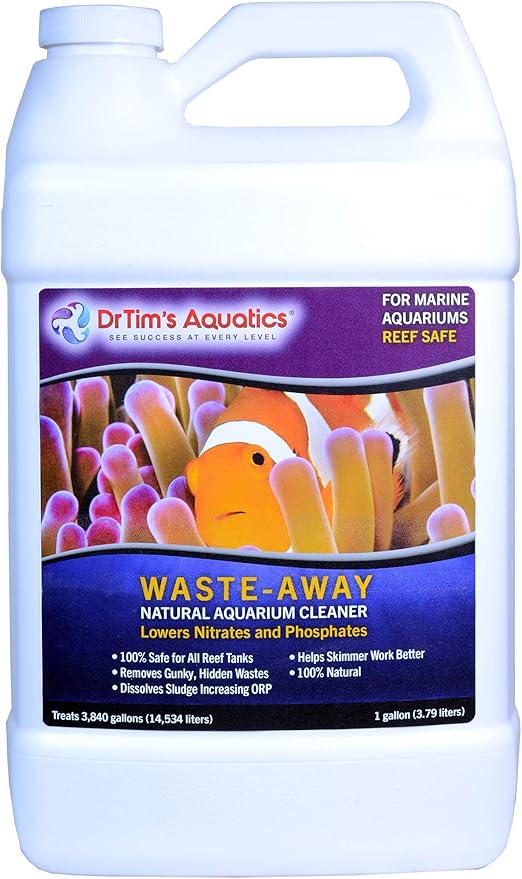 DrTim’s Aquatics Waste-Away Reef – 128 oz – Natural Maintenance Formula – Helps Break Down Hidden Organic Waste, Supports Flow & Clarity, Keeps Filters Running Freely