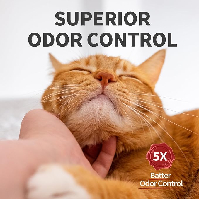 ABCPET Cat Litter Crystals No Clumping Odor Control Kitty Litter Non-Clumping No scooping Low Dust, Low Tracking, Dehydrates Waste - 25.8 lbs (4 Unscented & 2 Lavender)