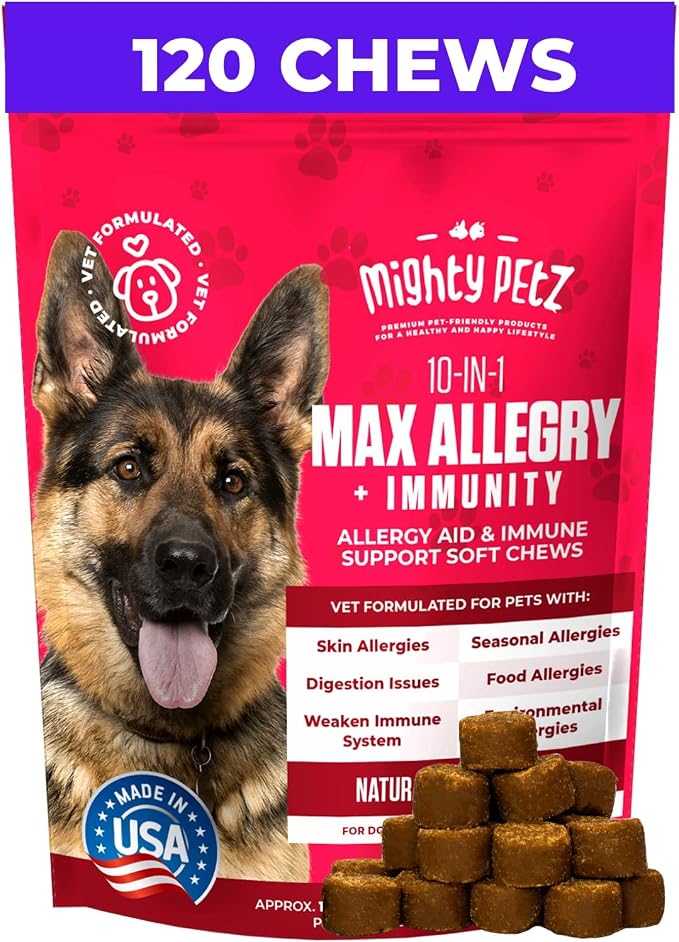 Mighty Petz 2-in-1 Oatmeal Dog Shampoo and Conditioner + Mighty Petz MAX Dog Allergy Relief Bundle