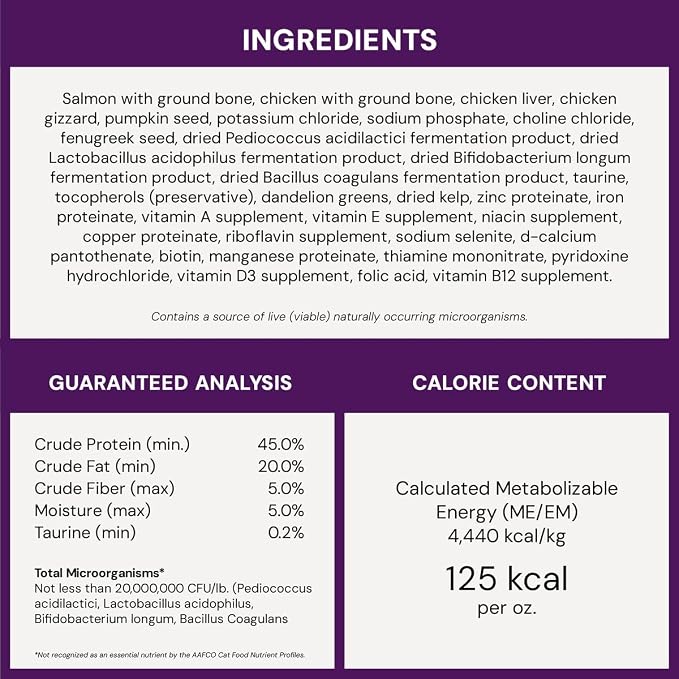 Stella & Chewy's Freeze-Dried Raw Cat Dinner Morsels - Premium Salmon & Chicken Recipe with 98% Wild-Caught & Cage-Free Protein - Natural Grain-Free Cat & Kitten Food - Made in USA - 18 oz