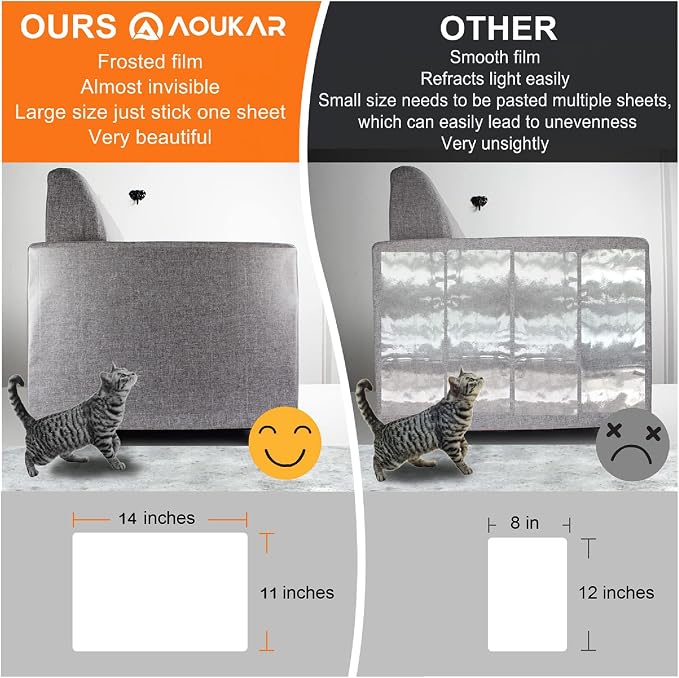 Anti-Cat Scratch Furniture Protector from Cats scratching-20-Pack Clear Sofa Guard Tape for Couches, Deterrent Pet Protection Film to Stop Cats Clawing Corners & Edges