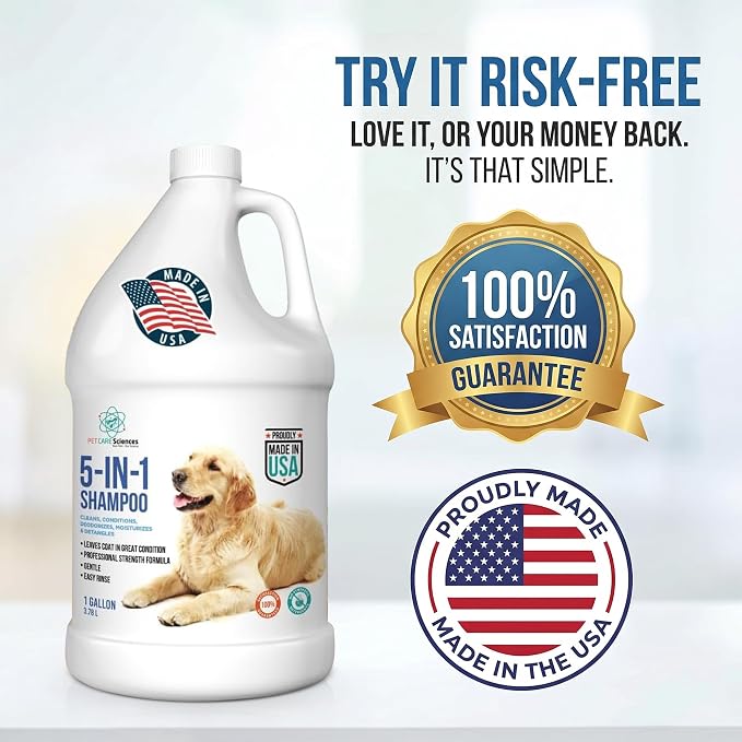 Gallon Bottle - 5 in 1 Dog Shampoo - Groomers Choice - Made in The USA