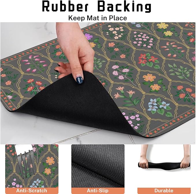 Absorbent Pet Dog Bowl Mat for Food and Water, Pet Cat Food Feeding Mat with Non Slip Rubber Backing, Dog Food Mats for Floors Waterproof, 17"x30"