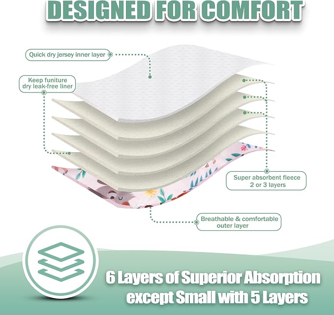 wegreeco Washable Female Dog Diapers Highly Absorbent Reusable Diapers for Dog in Heat Period, 3 Pack (Deer, X-Large)