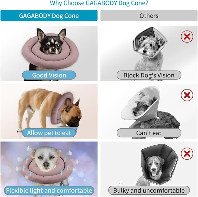 Comfortable Adjustable Soft Dog Cone Alternative for Medium Dogs - Elizabethan Donut Collar for Recovery After Surgery - Different Sizes for Cats, Large and Small Dogs