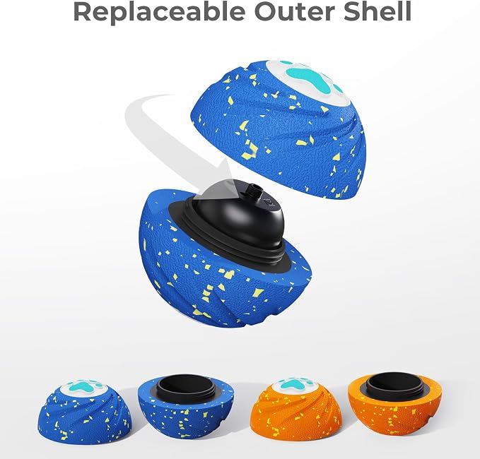Lovkid Smart Interactive Dog Toys – Vibrating & Rolling Chew-Resistant E-TPU Dog Ball for Aggressive Chewers, USB-C Rechargeable and Waterproof, Keep Dogs Busy and Entertained(Blue)