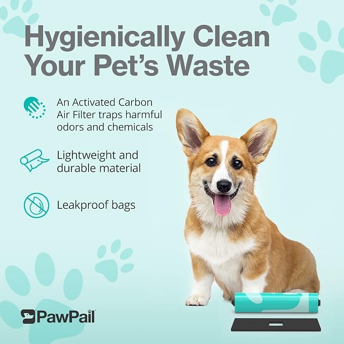 PawPail Scented Dog Poop Bags Refill with Carbon Filter - 1 Roll of 200 Standard Size Dog Waste Bags with Poop Filter - Mild Floral Scent, Leakproof, & Durable - For Pet Waste Station