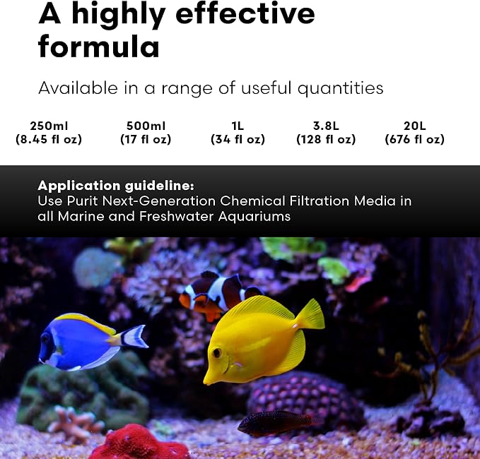 Brightwell Aquatics - Purit Next-Generation Chemical Filtration Media - for use in All Marine and Freshwater Aquaria - Aquarium Water Treatments, 8.45 fl oz