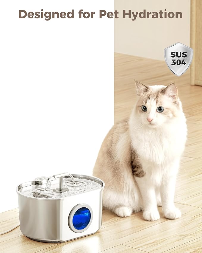Neareal Official Cat Fountain Replacement Filters & Pre-Filter Sponges for 74oz/2.2L Stainless Steel Pet Water Fountain (9 Pack)