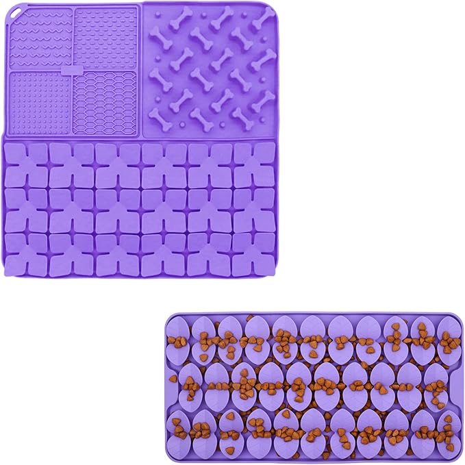 Silicone Snuffle Mat for Dog,Slow Feeder Lick Mat with Suction Cups for Slow Eating & Femont Snuffle Mat for Medium Dogs,Silicone Slow Feeder Lick Mat for Dogs Slow Eating