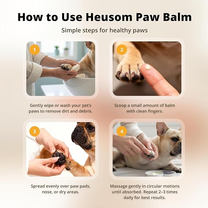 Silent Groom Pro Organic Pet Paw & Nose Balm | Natural Moisturizer for Dogs & Cats - Paws, Pads, Nose & Elbow | Lick Safe Cream with Coconut Oil & Beeswax | Anti-Dry Skin Relief & Protector | 2 Pack