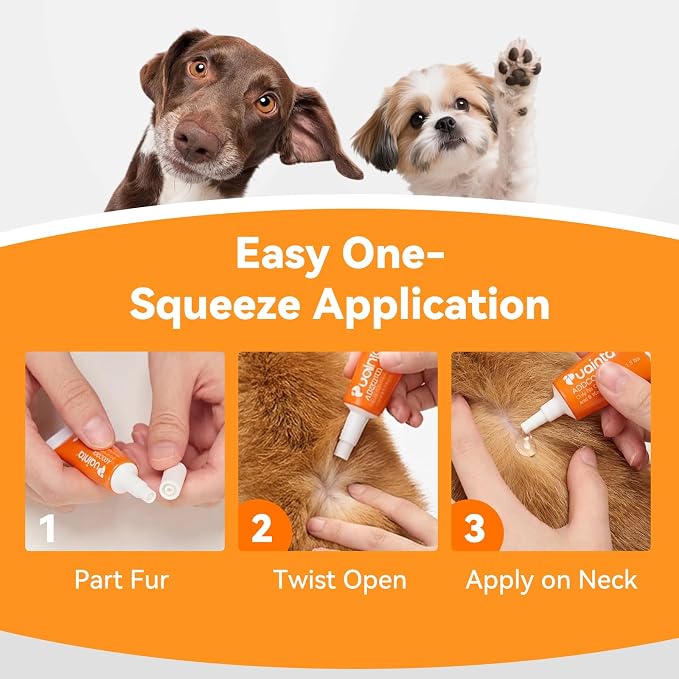 Puainta Addcool Plus Flea and Tick Prevention for Small Dogs & Puppies, Professional Topical Treatment, 3 Monthly Doses, Fast-Acting Waterproof Dog Flea Drops (5-22 lbs)