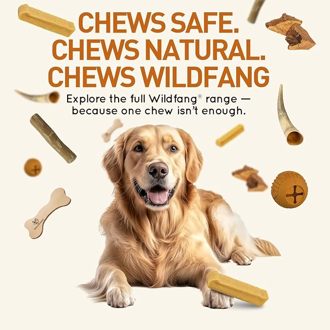 Wildfang® Yak Chews, X-Large for Dogs Over 99 lbs – Dog Dental Chew Stick, Hardness Like Himalayan Yak Cheese, Churpi-Style Cheese Sticks, Dog Treats & Puppy Training Treats, Approx 5 oz, Pack of 3