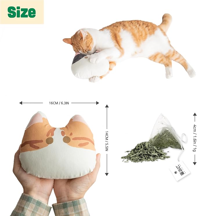 Gororong Interactive Catnip Toy for Indoor Cats – Refillable, Bite-Resistant, Handmade in Korea with Natural Catnip for Active Play & Exercise(Kkuji)