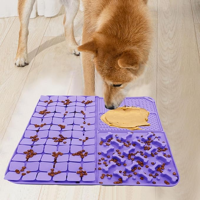 Silicone Snuffle Mat for Dog & Femont Slow Feeder Lick Mat with Suction Cups for Slow Eating