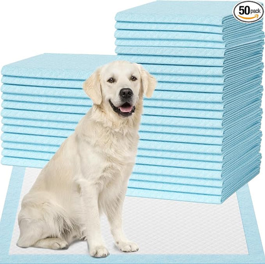 IMMCUTE 50 Count Puppy Pads, 30"x28" Extra Large Dog Pee Pads – 7-Layer Thick & Tear-Resistant, Super Absorbent, Leakproof, Quick-Dry, Disposable Training Pads for Dogs & Cats