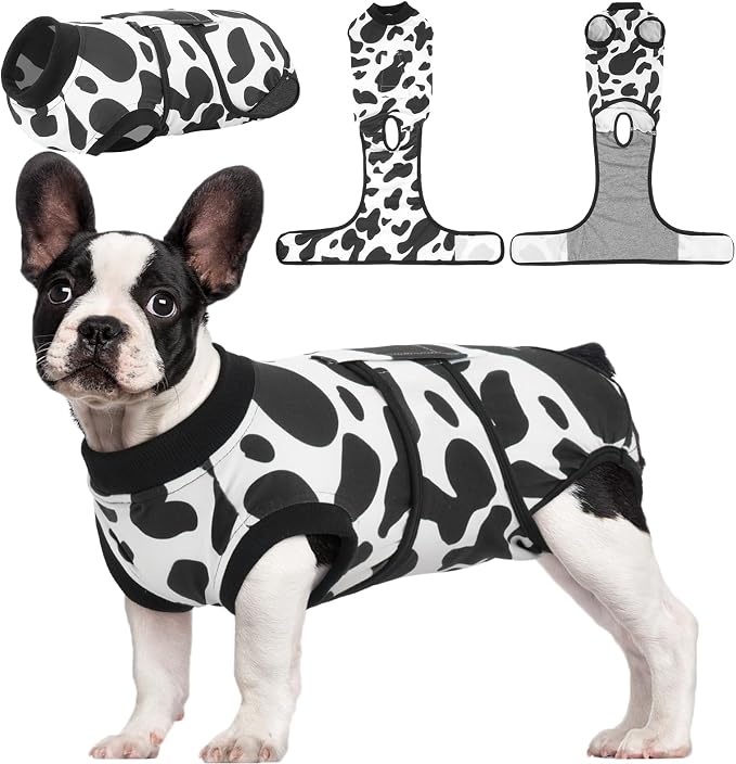 Kuoser Recovery Suit for Dogs Cats After Surgery, Professional Pet Recovery Shirt Dog Abdominal Wounds Bandages, Substitute E-Collar & Cone,Prevent Licking Dog Onesies Pet Surgery Recovery Suit