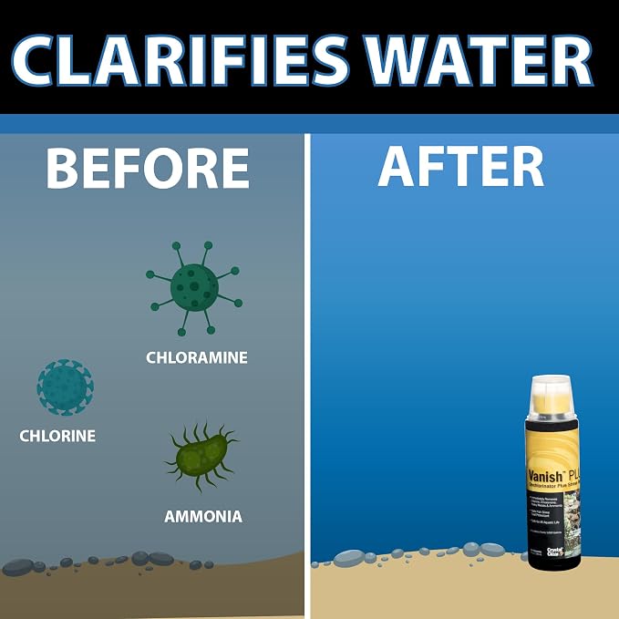 CrystalClear Vanish Plus Small Pond & Water Garden Clarifier, Remove Heavy Metal, Ammonia, Chlorine & Chloramine, Liquid Dechlorinator, 1 Gallon
