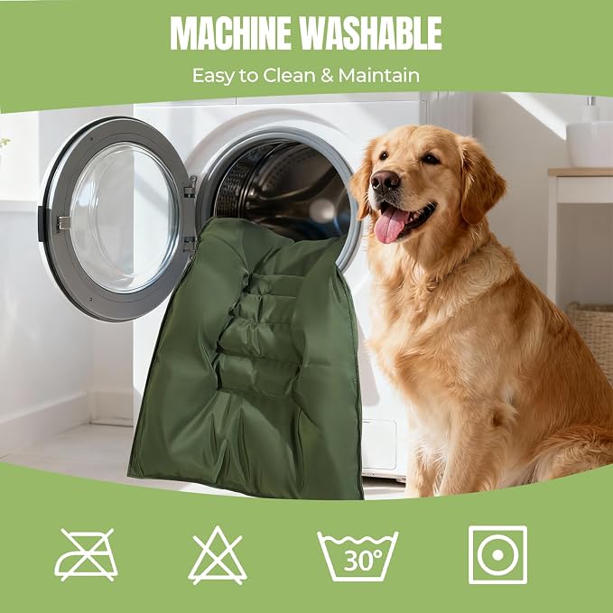 Chew Proof Indestructible Dog Bed - Durable Dog Bed for Aggressive Chewers, Machine Washable & Waterproof Indoor Outdoor Crate Pad, Tough Kennel Pad for Large Dogs (Large (28"x41"),Green)