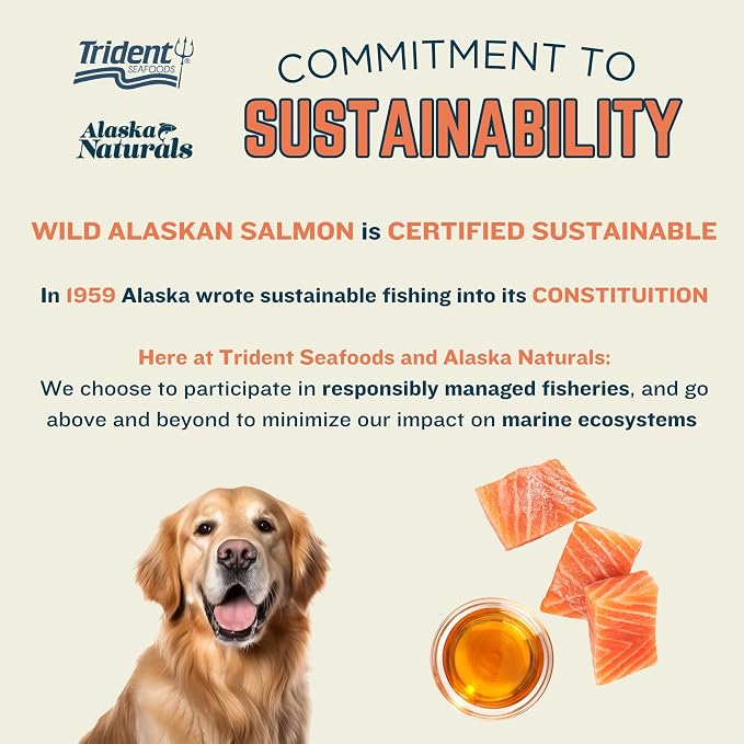 Alaska Naturals Wild Alaskan Salmon Fish Oil Supplement for Dogs Skin and Coat with EPA DHA Omega 3 Fatty Acids Liquid Food Topper 15.5 oz.