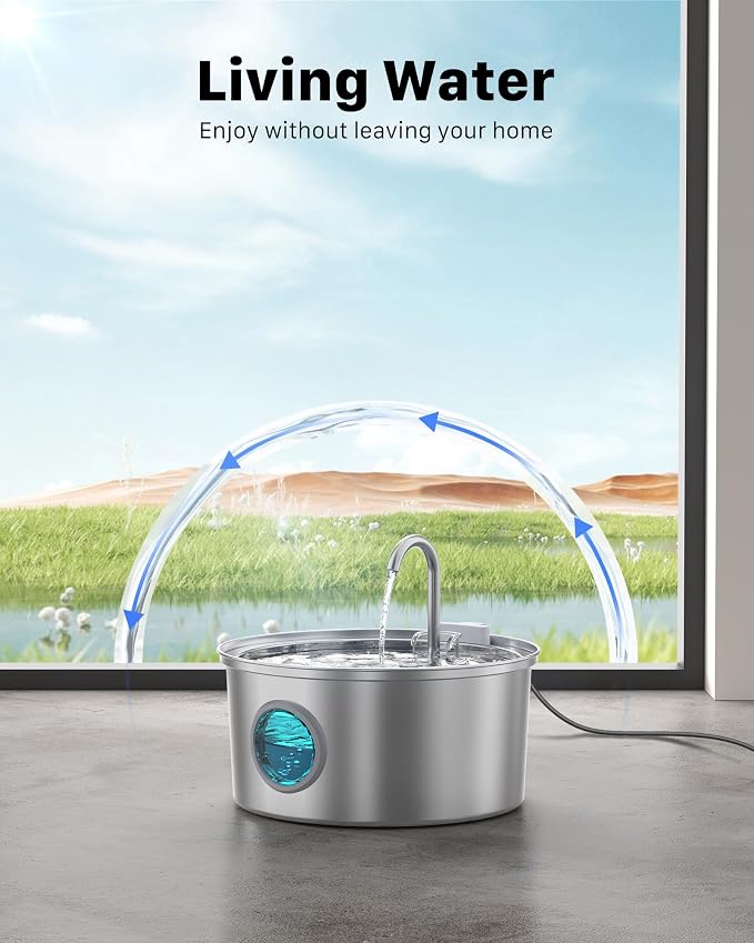 FOFNON Cat Water Fountain with 12 Filters, Including 6 Pieces of Filters + 6 Pieces Sponges
