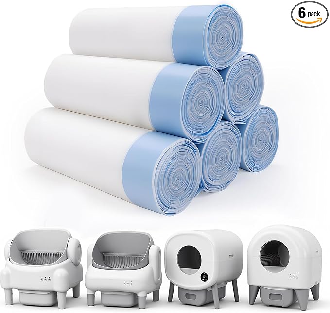 120-Pack Heavy Duty Cat Litter Box Liners for Fsitego & Fumoi Self-Cleaning Litter Boxes, Extra Thick Automatic Litter Box Bags, with Drawstring and Leakproof Cat Litter Bags