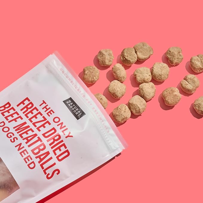 Natural Rapport Freeze Dried Beef Meatballs Dog Treats - Pasture Raised Beef & Liver, High Protein Training Treats (4 oz) (40+ Treats)