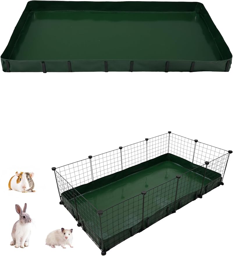 Guinea Pig Cage Liner, for 28"x56" Area Waterproof/Leakproof Base for Guinea Pig Cages. Reusable Bottom for Rabbits Hamsters Hedgehogs and Other Small Animals. Green
