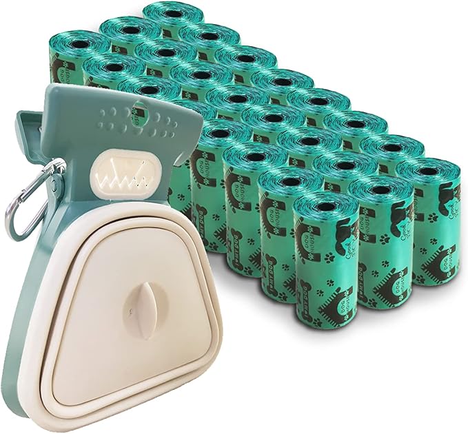 Portable and Compact Waste Bag Holder, Convenient One-Handed Pooper Scooper with 270 Bags