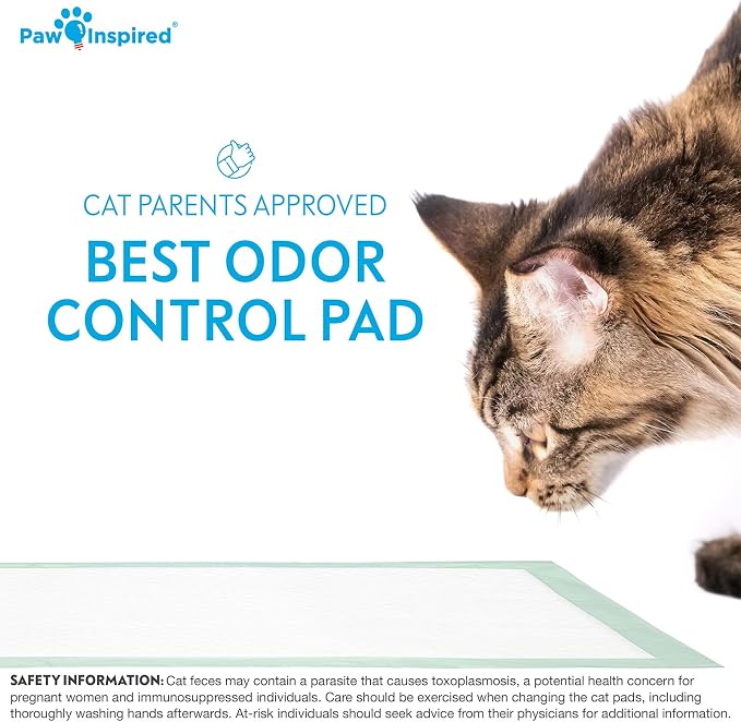 Paw Inspired Cat Pads, Generic Refills for Tidy Cats Breeze Litter Box System, Disposable Kitty Litter Liners, Super Absorbent Pee Pads, 16.9 x 11.4 Inch (Original/Unscented, 20 Count)