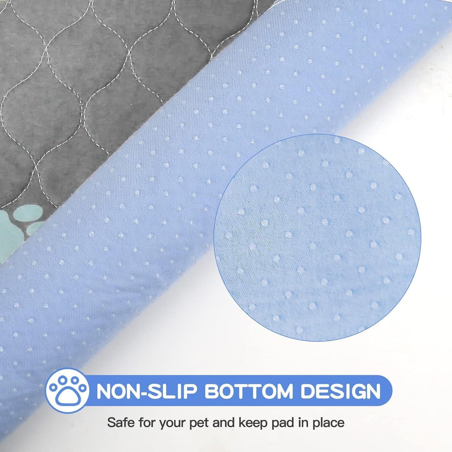 Aitmexcn Washable Puppy Dog Pee Pad, 2PCS 100% Waterproof Whelping Training Mat for Puppy/Senior Dog, Fast Drying Reusable Puppy Pads for Indoor, Outdoor and Car Travel- 36x41'' Llight Gray